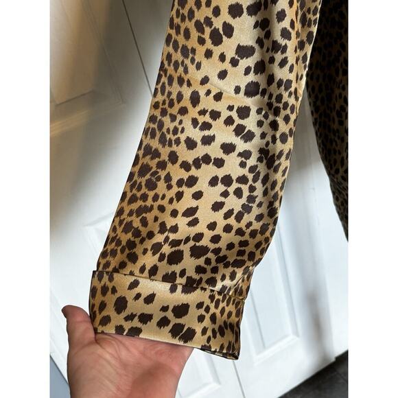 Victoria Secret Silky Cheetah Leopard Top Sm Loungewear Mobwife Animal Print - Picture 2 of 6
